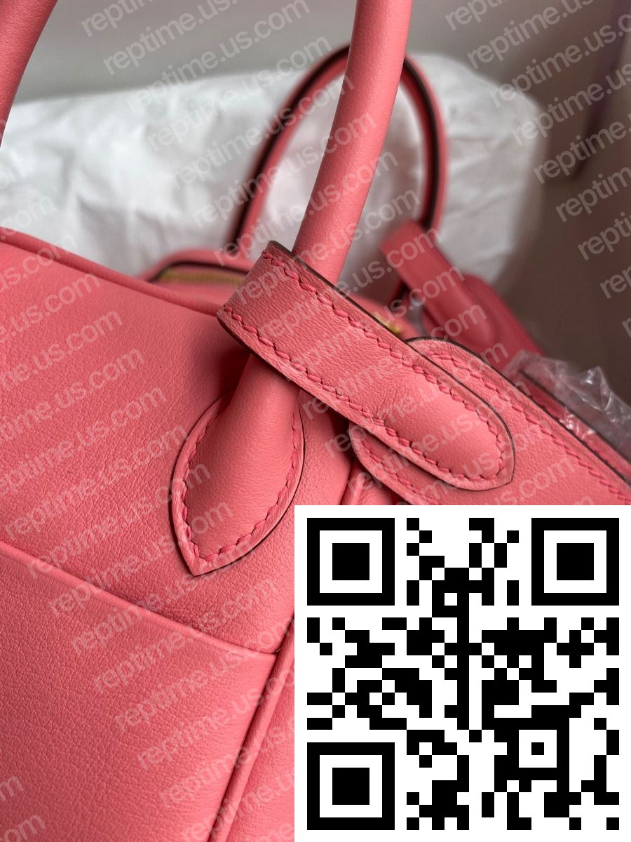 Hermes Mini Lindy Handmade Bag In Rose Lipstick Swift Leather - Image 5