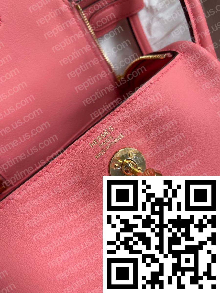 Hermes Mini Lindy Handmade Bag In Rose Lipstick Swift Leather - Image 8