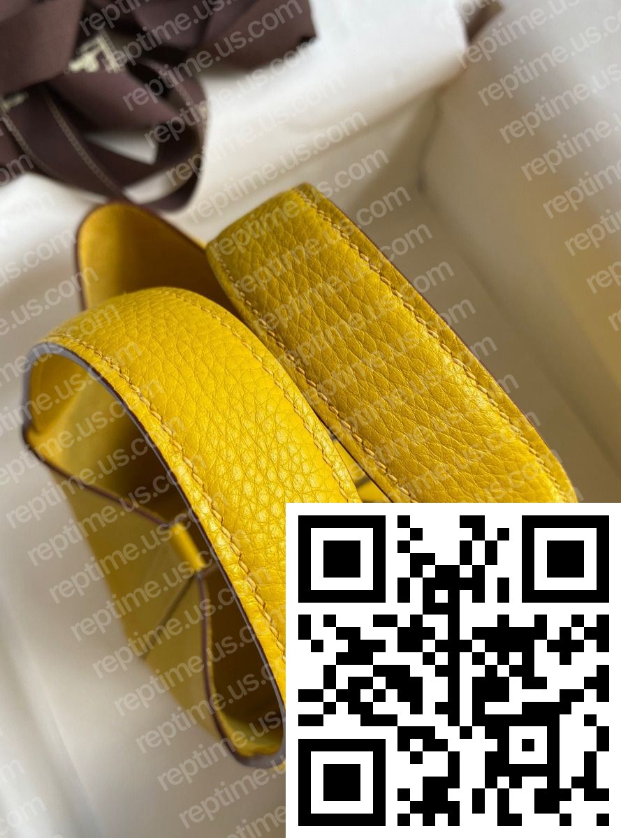 Hermes Picotin Lock 18 Handmade Bag in Jaune Ambre Clemence Leather - Image 5