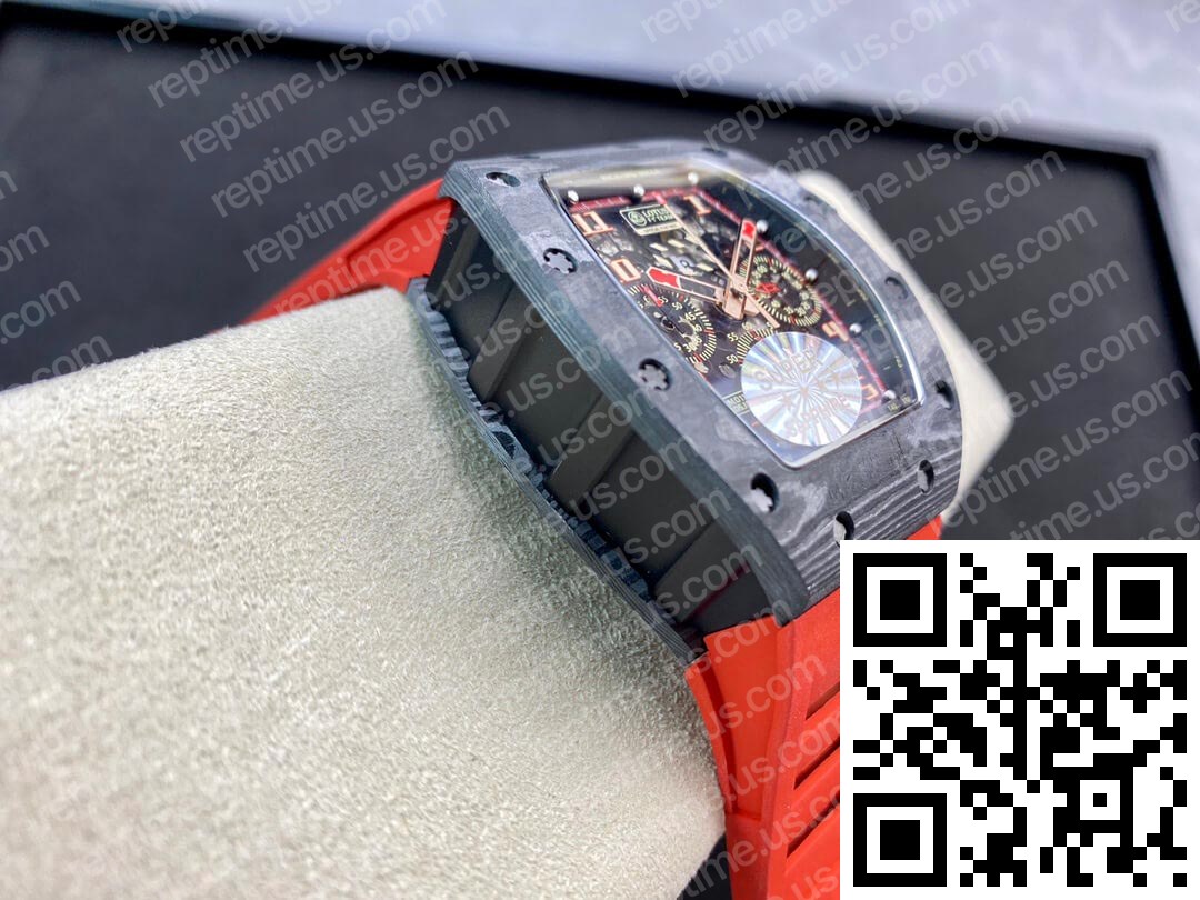 Richard Mille RM011 V3 Red Rubber Strap - Image 6