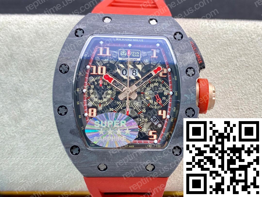 Richard Mille RM011 V3 Red Rubber Strap - Image 8
