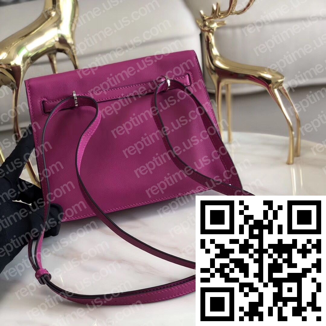 Hermes Kelly Danse Handmade Bag In Rose Purple Swift Leather - Image 2