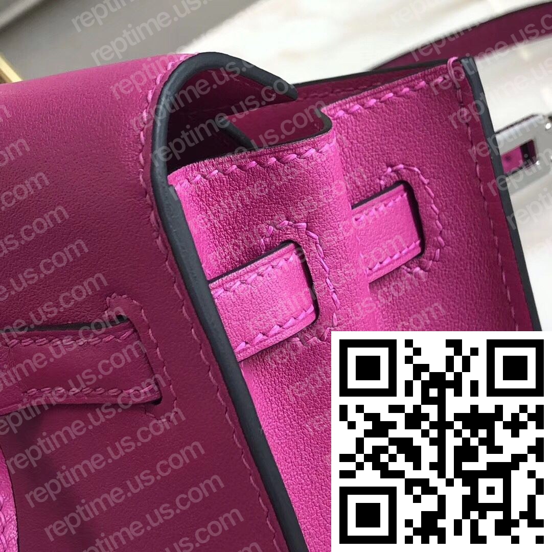 Hermes Kelly Danse Handmade Bag In Rose Purple Swift Leather - Image 6